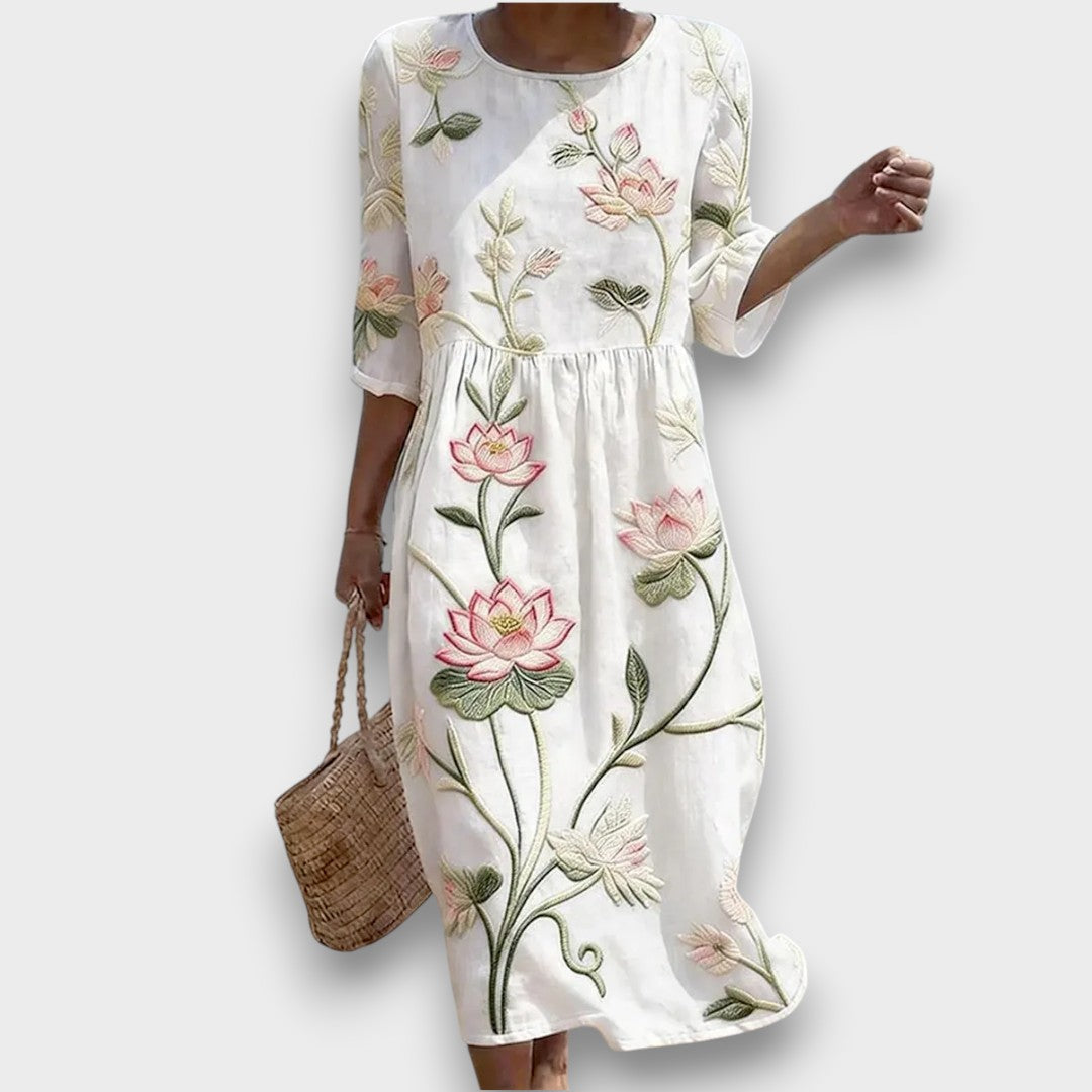 Lume | Vestido con Estampado de Plantas y Flores