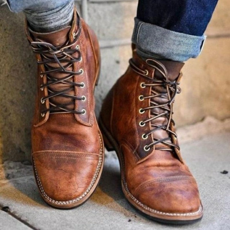 Bronx | Botas de pele robustas para homem