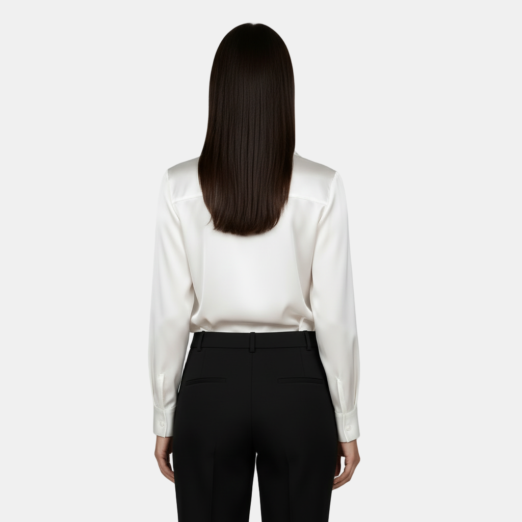 Camisa Manga Larga Mujer - Escote V, Elegante