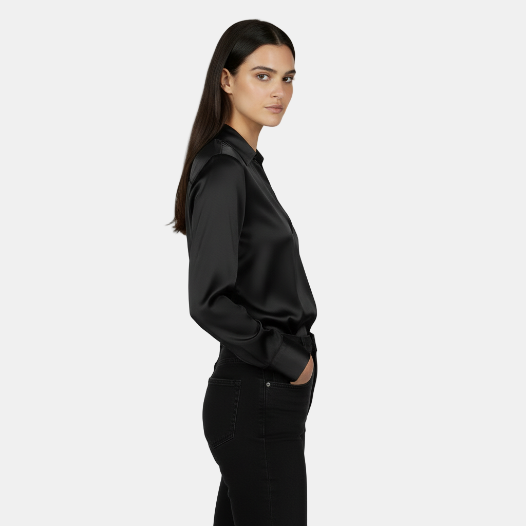 Camisa Manga Larga Mujer - Escote V, Elegante