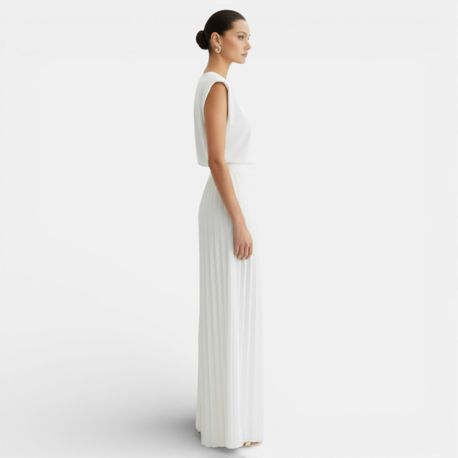 Conjunto Mujer sin Mangas con Pantalón Wide Leg