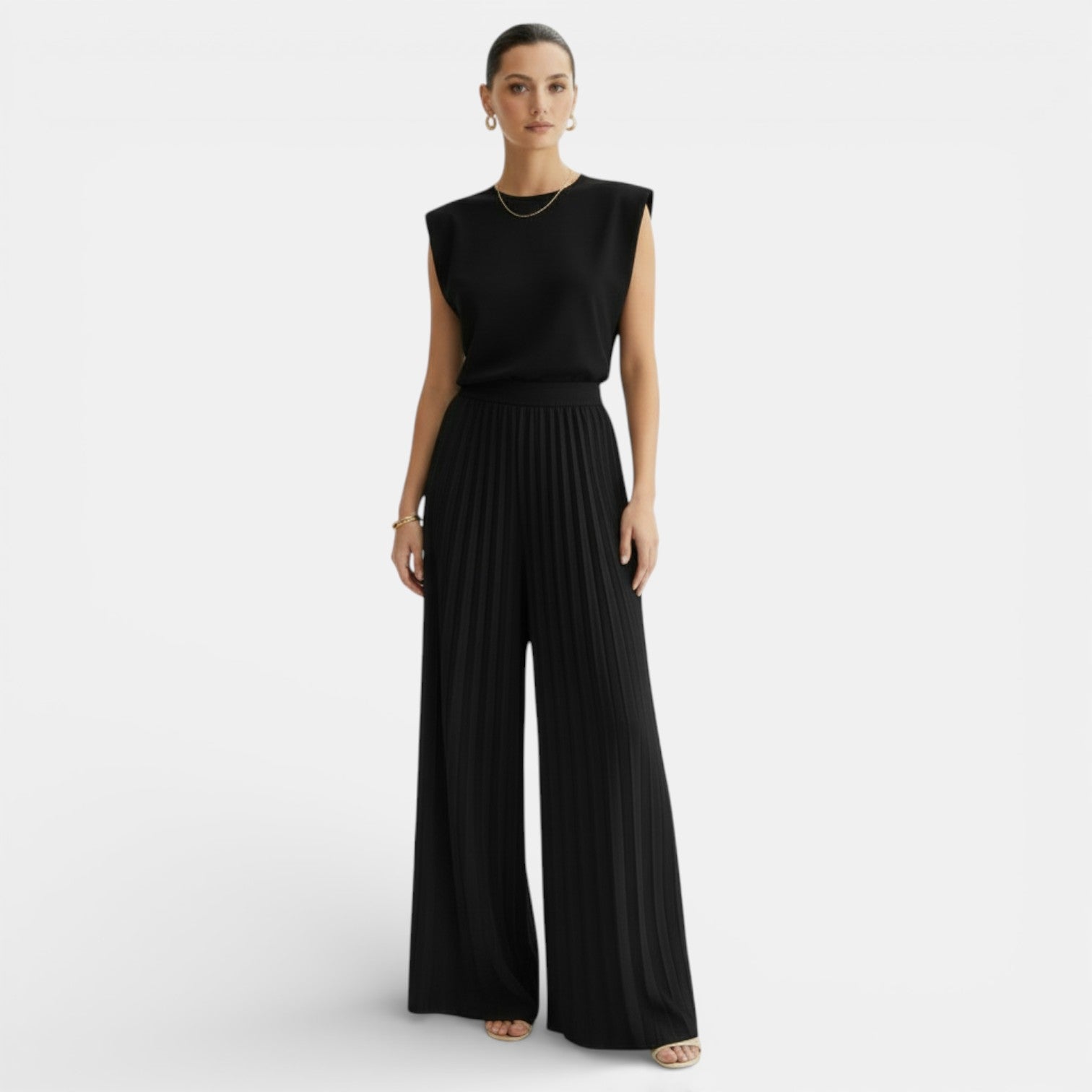 Conjunto Mujer sin Mangas con Pantalón Wide Leg