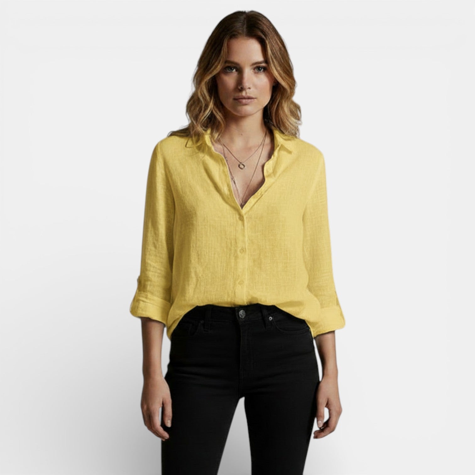 Blusa Mujer Primavera con Botones Elegante