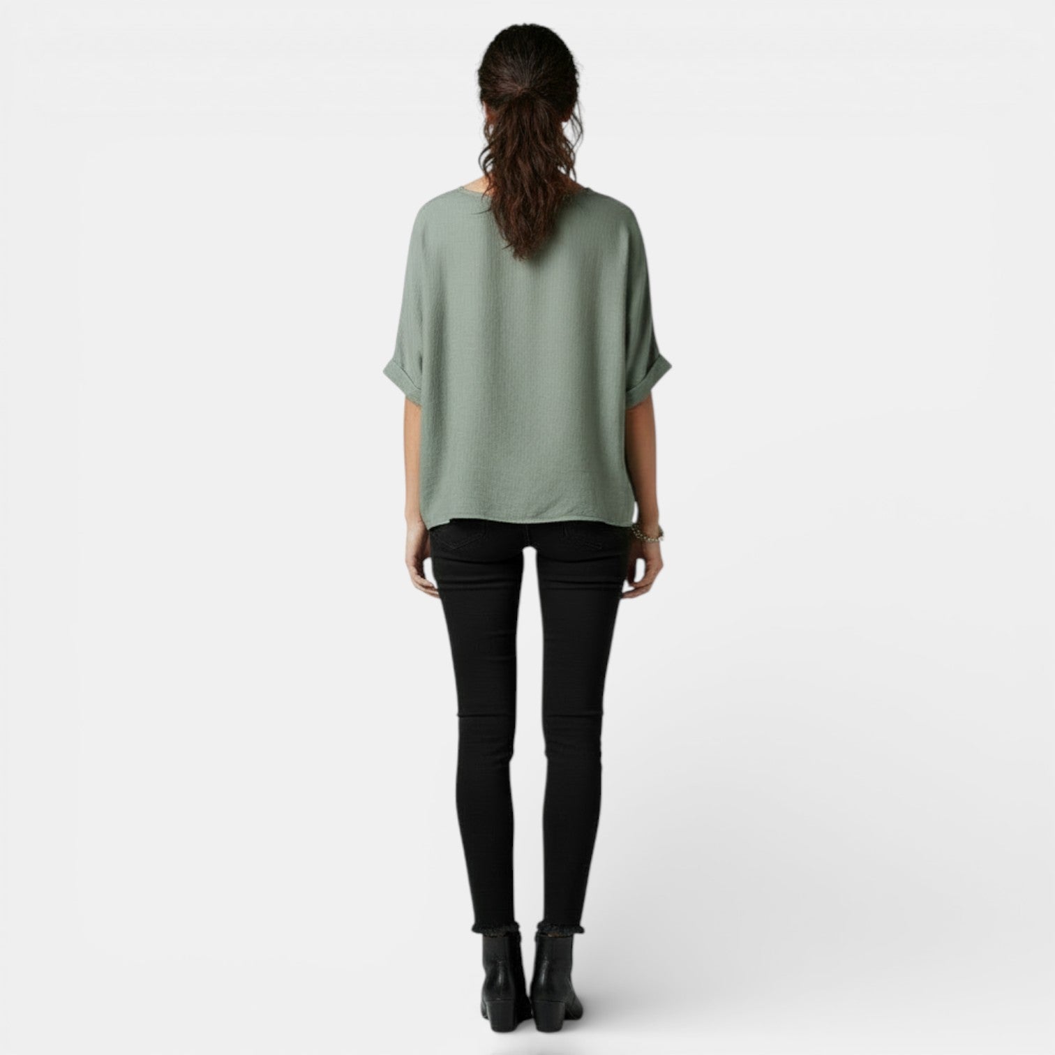 Camiseta Mujer Algodón y Lino Manga Larga Suelta Primavera