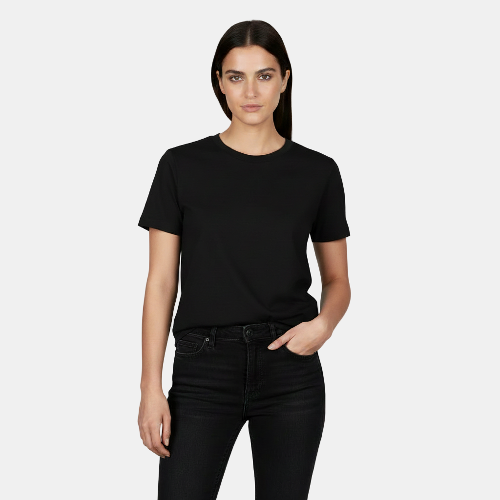 Camiseta Algodón Mujer Básica - Corte Holgado y Manga Corta