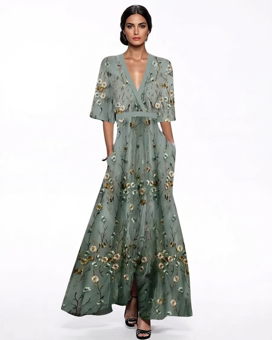 Miri | Vestido largo elegante floral